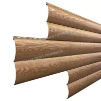 Сайдинг Lбрус 264*240 мм 0,5 мм Ecosteel теxture Корея в пленке Кедр Металл Профиль